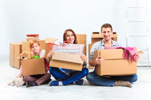 Professional furniture collection van loaded with household furniture in Highams Park